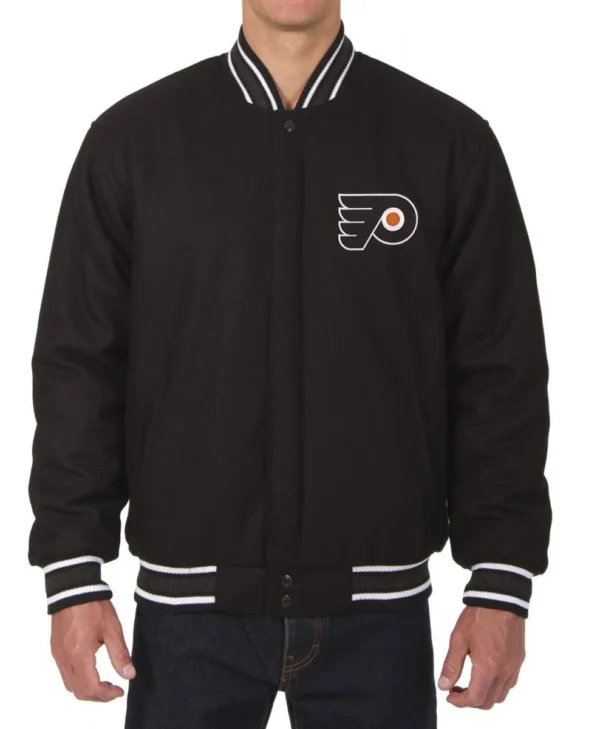 Varsity Pittsburgh Penguins Black Wool Jacket