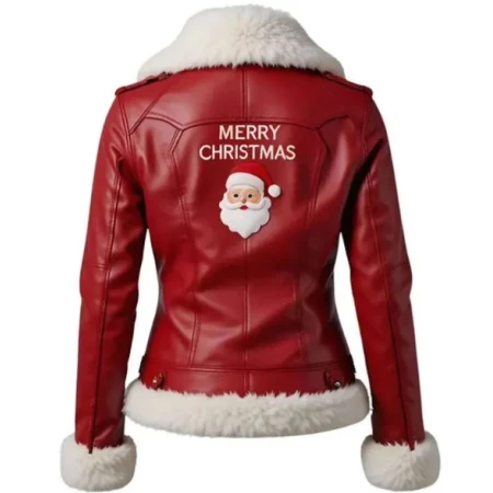 Women Red Christmas Shearling Jacket For Sale