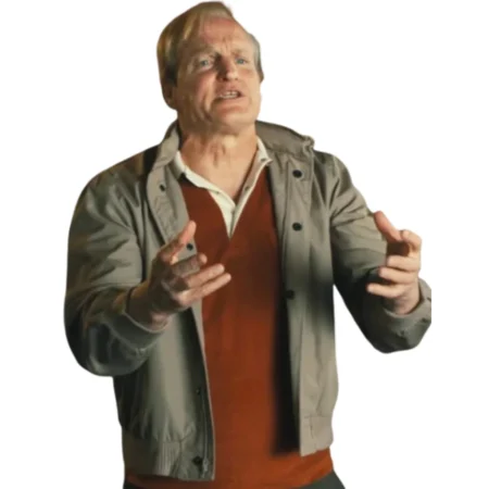 Woody Harrelson Ella McCay Bomber Jacket back