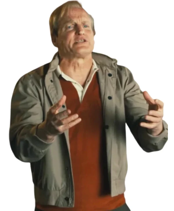 Woody Harrelson Ella McCay Bomber Jacket back