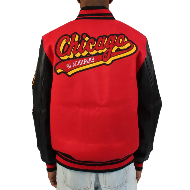 chicago-blackhawks-red-and-black-jacket chicago-blackhawks-red-and-black-varsity-jacket
