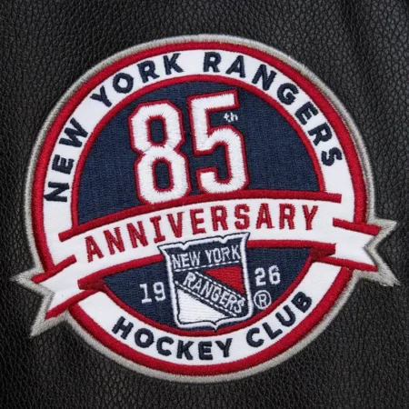 NY Rangers Black Out Team Logo Varsity Jacket