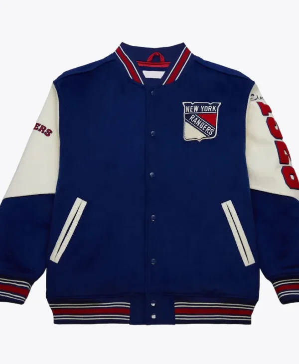 new-york-rangers-team-history-vintage-logo-varsity-jacket