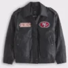 49ers Vegan Leather Flight Bomber Jacket