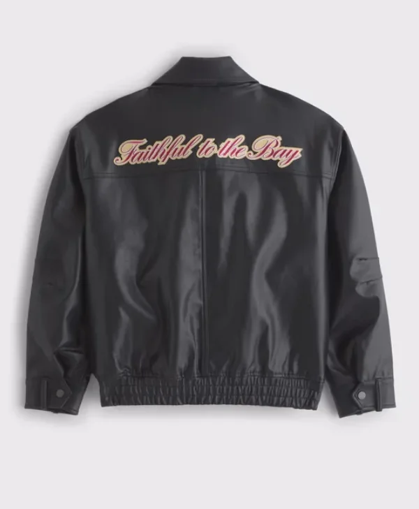 49ers Vegan Leather Flight Bomber Jacket