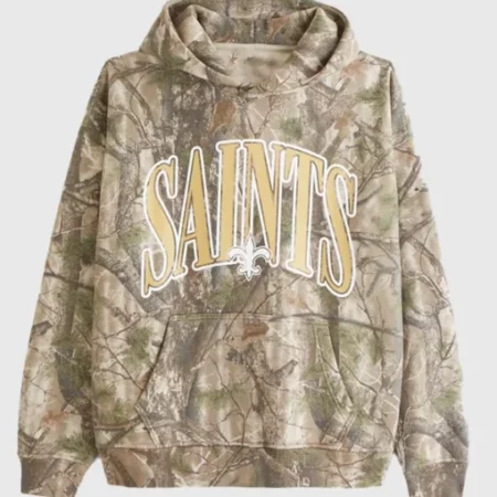Abercrombie New Orleans Saints Camo Graphic Popover Hoodie
