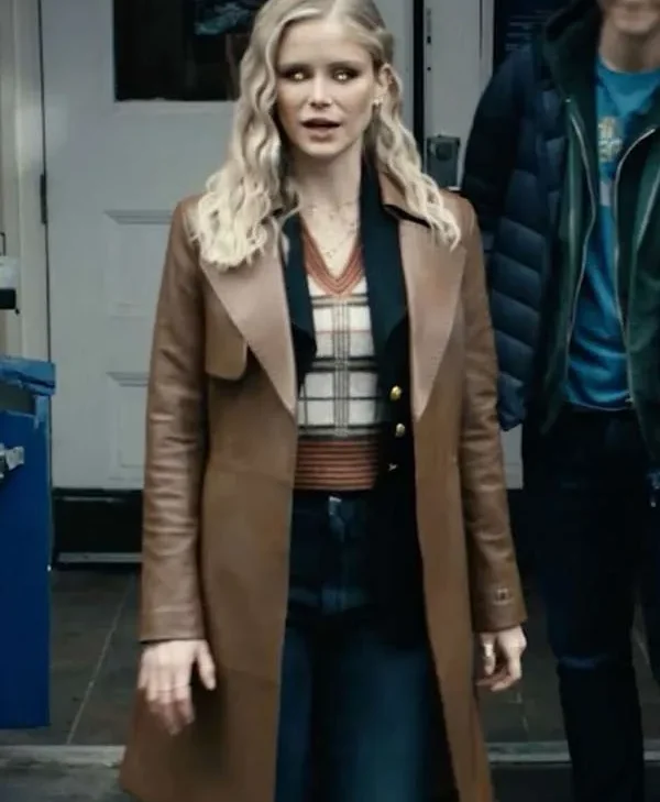 Annie January Black Leather Coat from The Boys Season 4