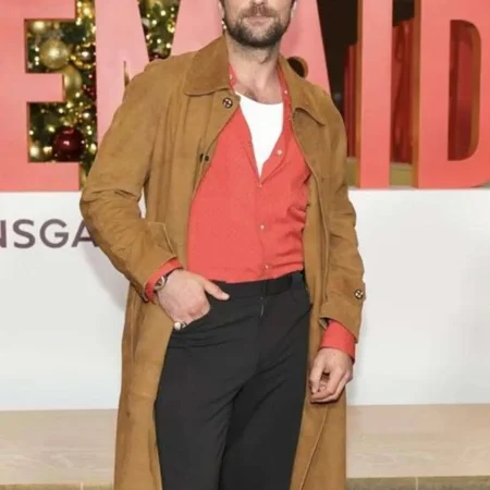 Brandon Sklenar The Housemaid New York Screening Brown Coat For Sale