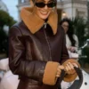 Buy Camila Coelho Rome Shearling Leather Jacket