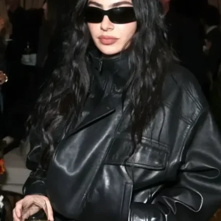 Buy-Charli-XCX-Marty-Supreme-Los-Angeles-Premiere-Oversized-Black-Leather-Bomber-Jacket