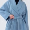 Buy Single on the 25th 2025 Lyndsy Fonseca Blue Wool Wrap Coat