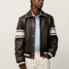 Buy-Stussy-Wales-Bonner-Brown-Leather-Varsity-Bomber-Jacket