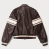 Buy-Stussy-Wales-Bonner-Brown-Leather-Varsity-Bomber-Jacket-For-Sale