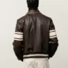 Buy-Stussy-Wales-Bonner-Brown-Leather-Varsity-Bomber-Jacket-For-Sale
