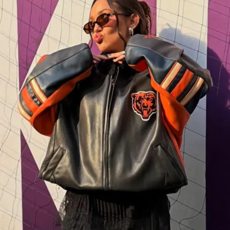 Chicago-Bears-Alannah-Davidson-Leather-Jacket-Black