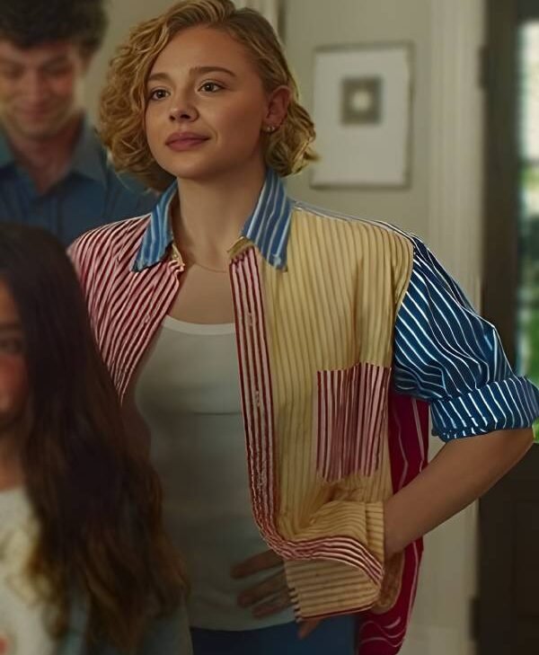 Chloë Grace Moretz “Oh What Fun” Multicolor Striped Shirt