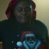 Danielle Brooks Holiday Santa “Oh What Fun” Black Tee