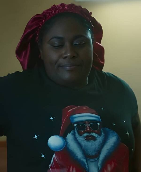 Danielle Brooks Holiday Santa “Oh What Fun” Black Tee