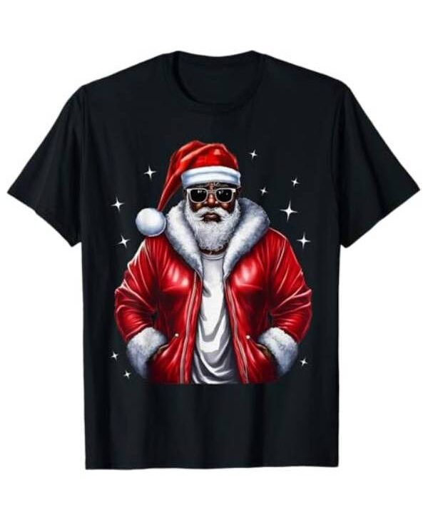 Danielle Brooks Holiday Santa “Oh What Fun” Black Tee