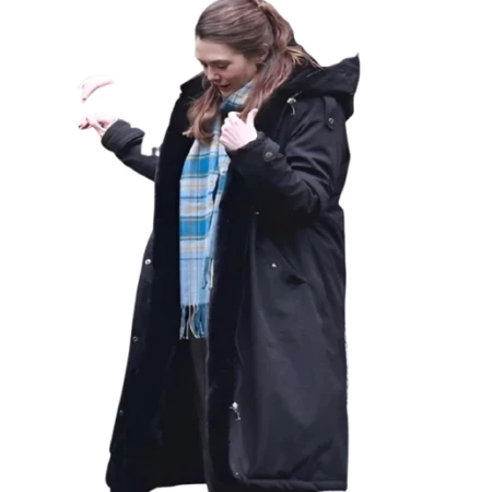 Eternity Elizabeth Olsen Black Hooded Coat