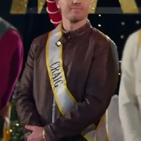 Finding-Mr.-Christmas-Tv-Series-Craig-Geoghan-Brown-Leather-Jacket