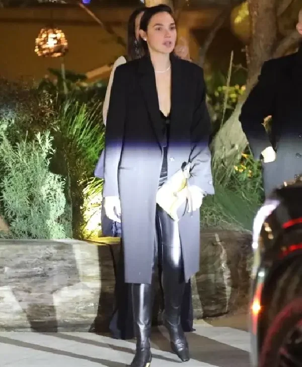 Gal Gadot Classic Black Full-Length Coat