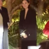 Gal Gadot Classic Black Full-Length Coat