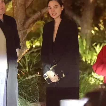 Gal Gadot Classic Black Full-Length Coat