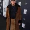 Get LA Premiere Of Marty Supreme Baz Luhrmann Leather Shearling Coat