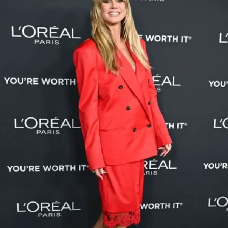 Heidi-Klum-At-Loreal-Women-Of-Worth-Red-Blazer