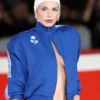 Italian-Actress-Julia-Fox-2024-Blue-Track-Jacket