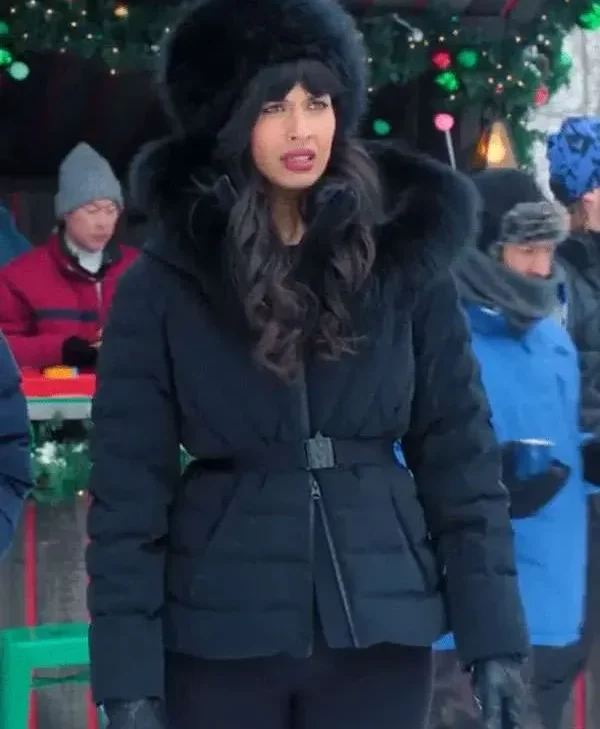 Jameela Jamil A Merry Little Ex Mas Puffer Jacket