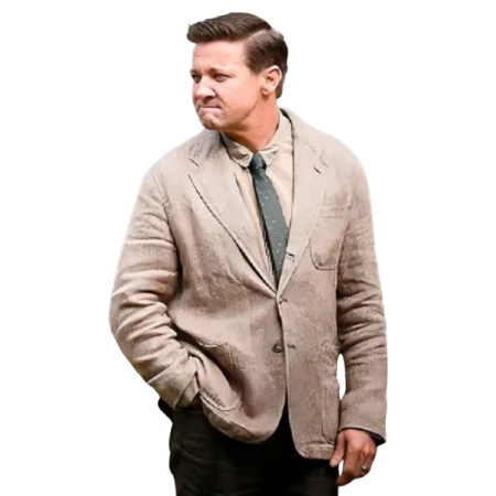 Jeremy Renner Wake Up Dead Man Coat front