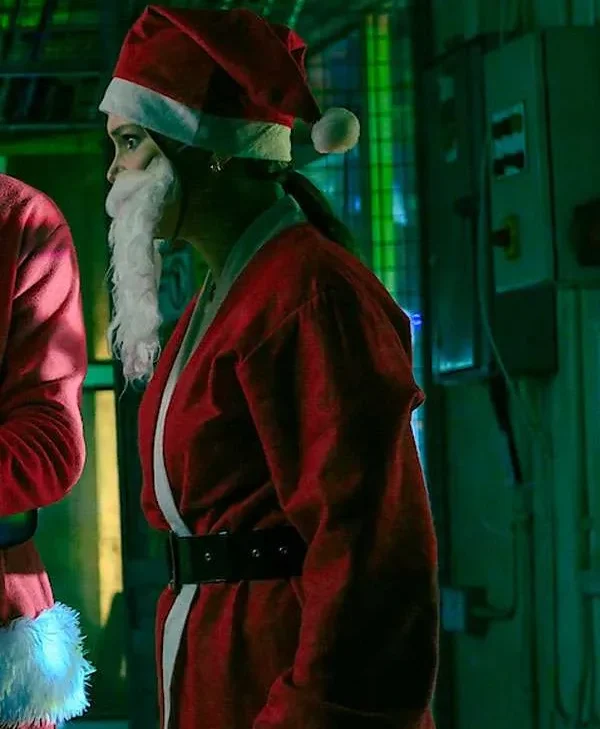 Jingle-Bell-Heist-Olivia-Holt-Mrs-Santa-Red-Velvet-Coat