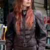Julia-Fox-Padded-Leather-Jacket