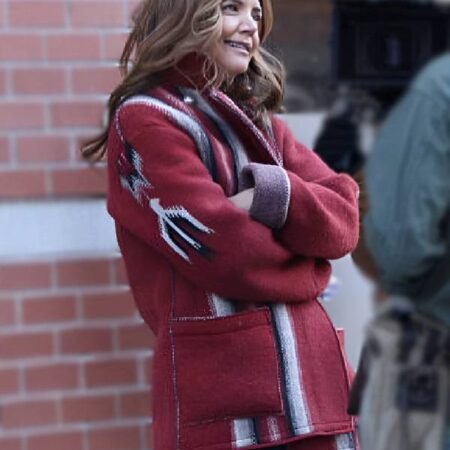 Katie Holmes Red Trendy Evening Jacket