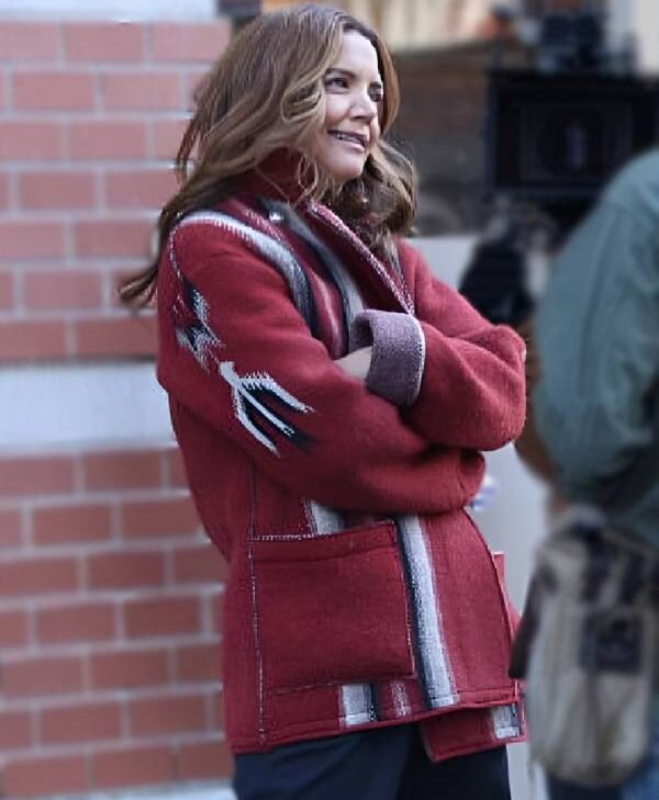 Katie Holmes Red Trendy Evening Jacket