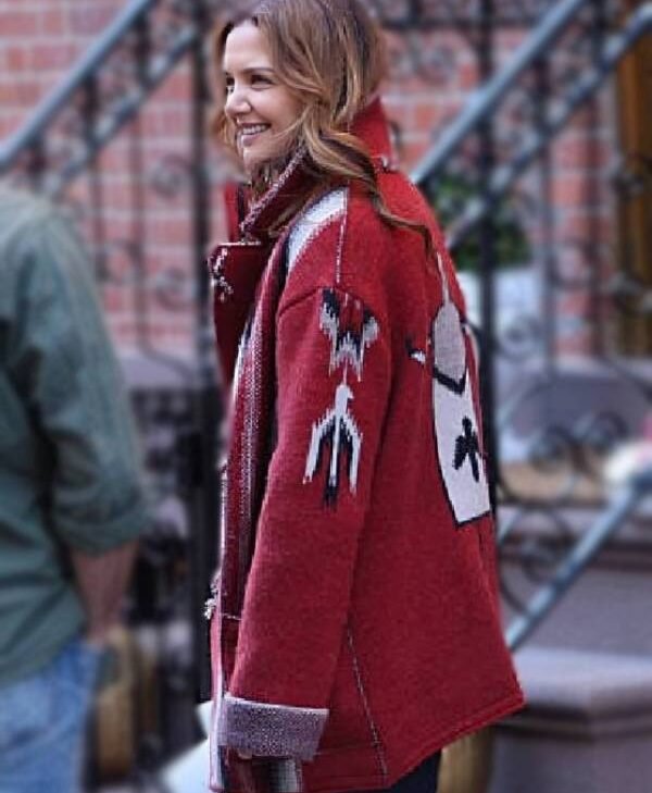 Katie Holmes Red Trendy Evening Jacket