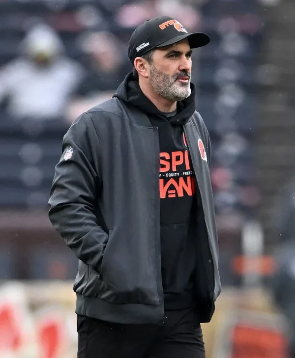Kevin-Stefanski-of-Cleveland-Browns-Black-Bomber-Jacket