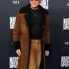 LA Premiere Of Marty Supreme Baz Luhrmann Leather Shearling Coat