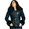 Lana Parrilla The Rainmaker Black Fur Leather Jacket