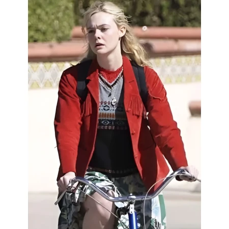 Margos Got Money Troubles Elle Fanning Red Jacket For Sale