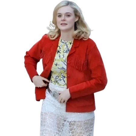 Margos Got Money Troubles Elle Fanning Red Jacket