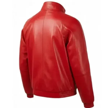 Marty Supreme Timothee Chalamet Red Leather Jacket back