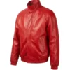 Marty Supreme Timothee Chalamet Red Leather Jacket front