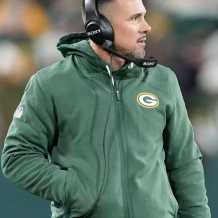 Matt-LaFleur-Packers-Nike-Sideline-Bomber-Jacket-Green