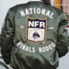 Men’s & Women’s NFR Rodeo Green Satin Varsity Jacket