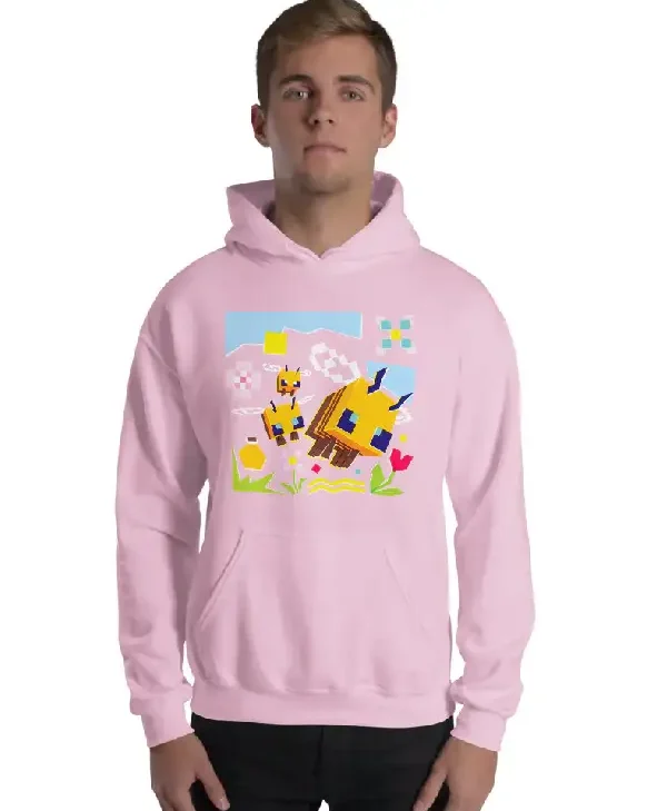 Minecraft-Bee-Adult-Pink-Hoodie-pink