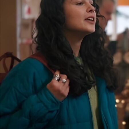 Mistletoe Murders S2 Violet Wilner Signature Blue Quilted Jacket