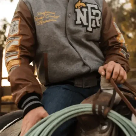 NFR Arena Brown Letterman Jacket